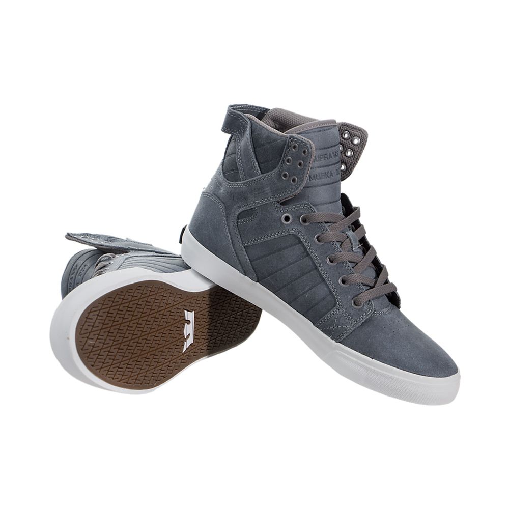 Baskets Montantes Supra SkyTop Bleu Slate Blue/White Homme | QNP-96500538